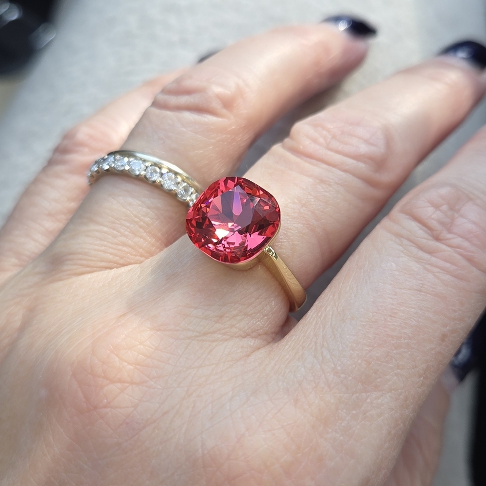 BAR, Kat Pale Lobster K9 Crystal Ring In Silver Or Gold, NIP - Picture 5 of 7